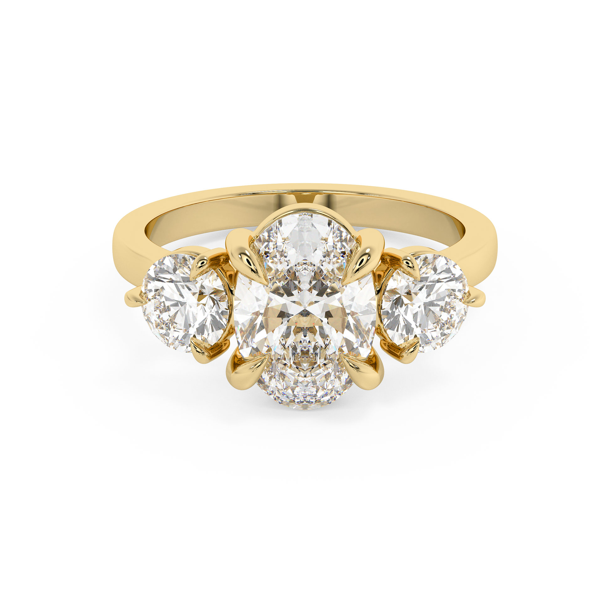 Emerald Solitaire Lab Grown Diamond Engagement Ring