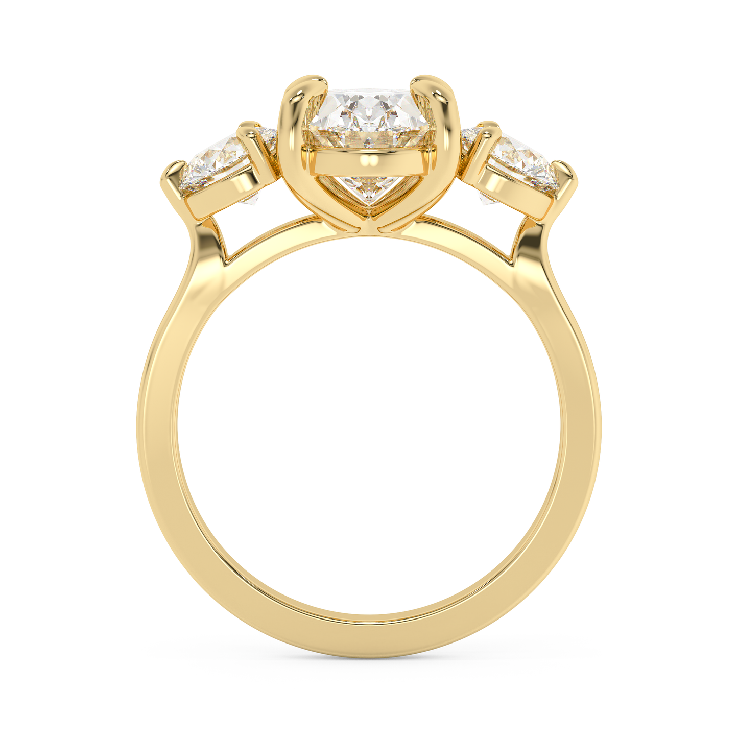 Emerald Solitaire Lab Grown Diamond Engagement Ring