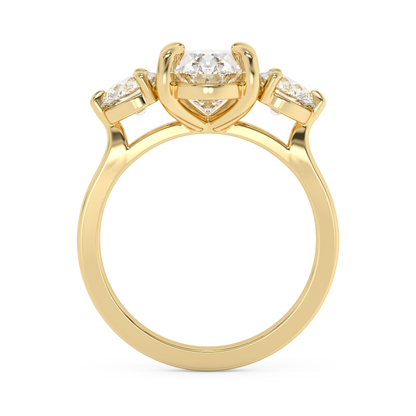 Emerald Solitaire Lab Grown Diamond Engagement Ring