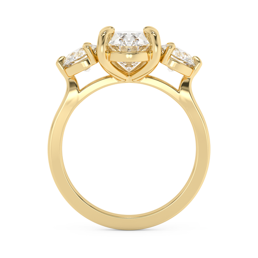 Emerald Solitaire Lab Grown Diamond Engagement Ring