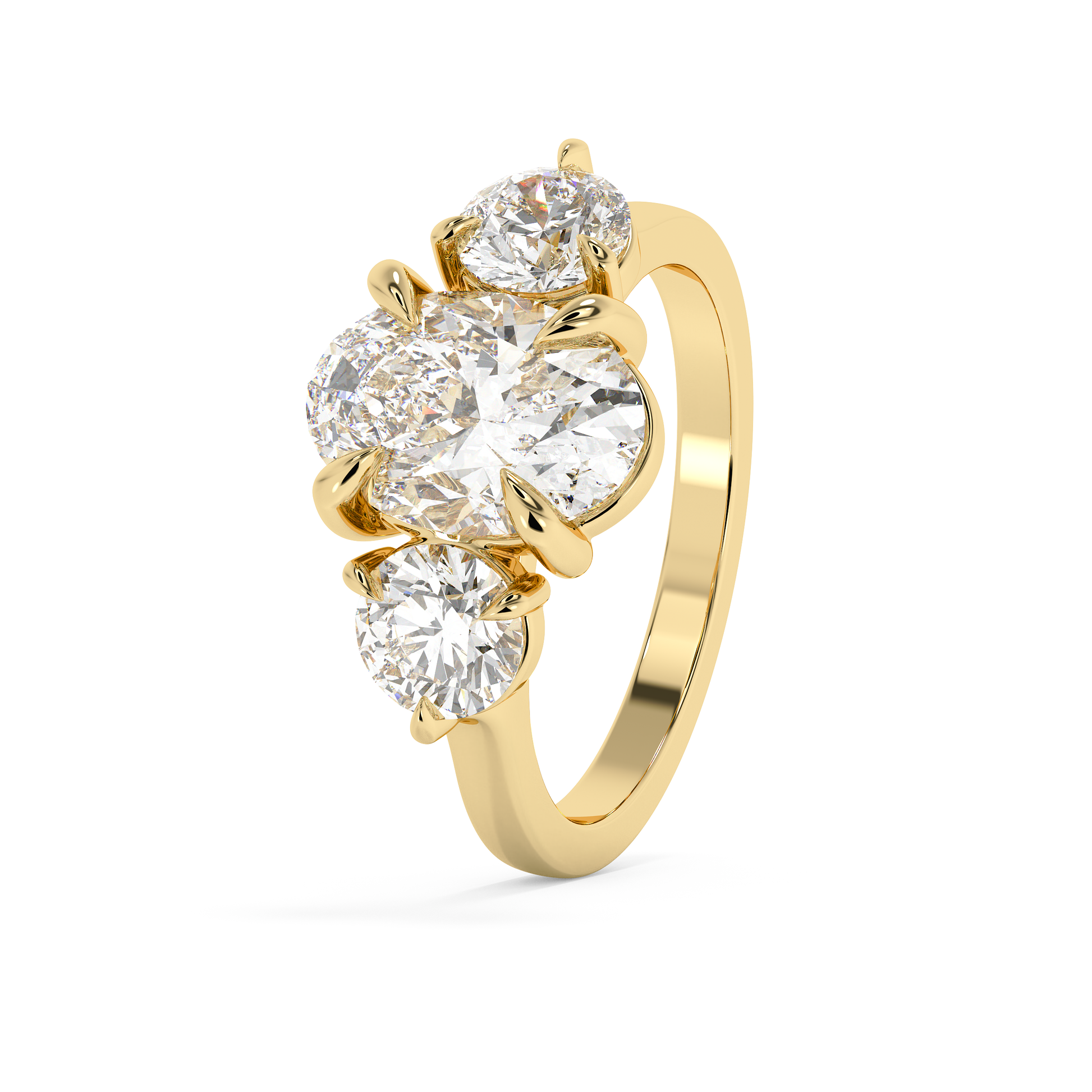 Emerald Solitaire Lab Grown Diamond Engagement Ring
