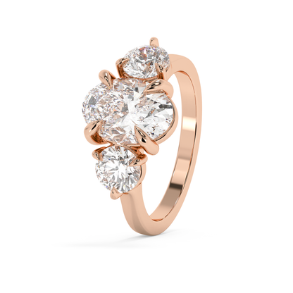 Emerald Solitaire Lab Grown Diamond Engagement Ring