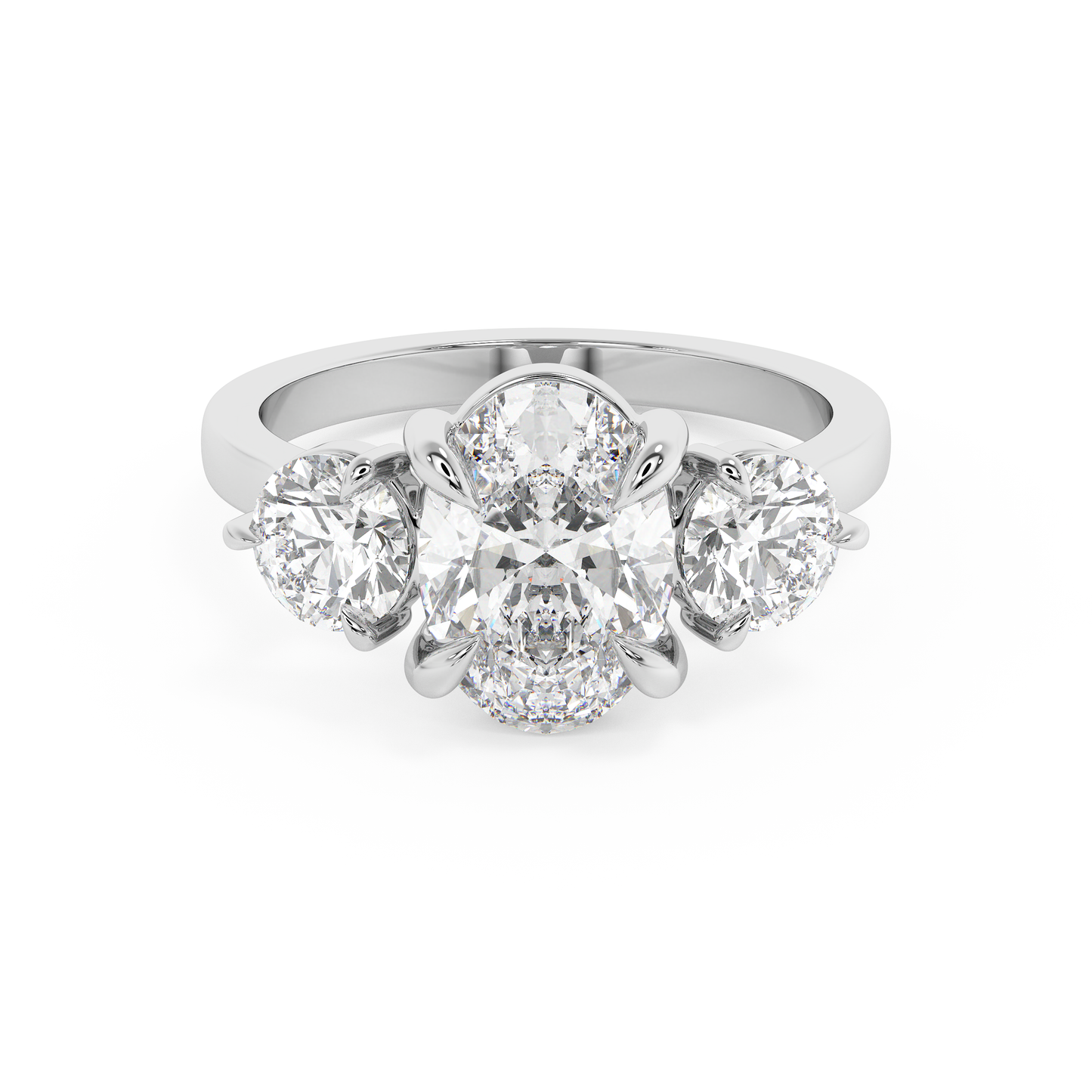 Emerald Solitaire Lab Grown Diamond Engagement Ring