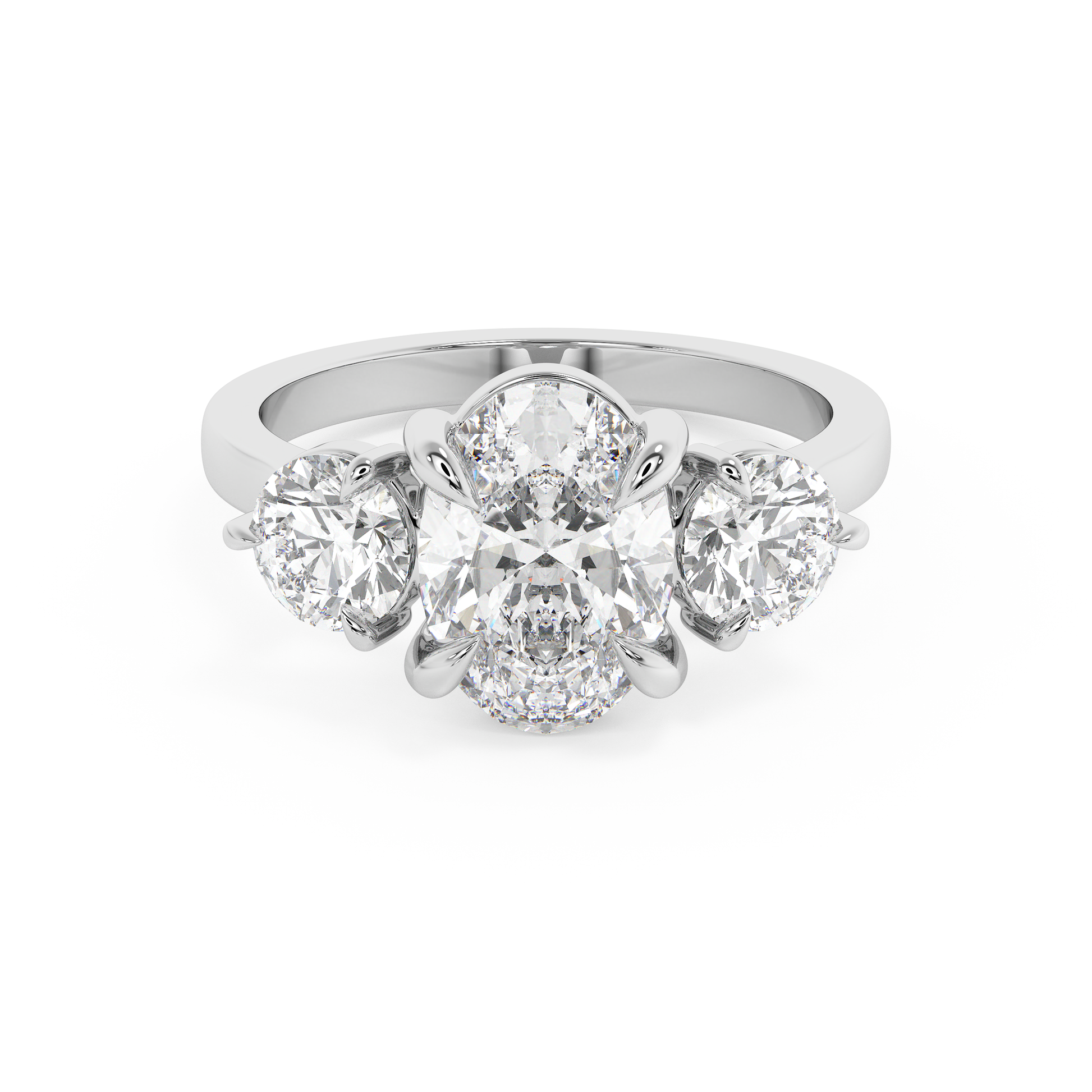 Emerald Solitaire Lab Grown Diamond Engagement Ring