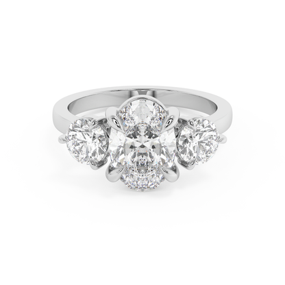 Emerald Solitaire Lab Grown Diamond Engagement Ring