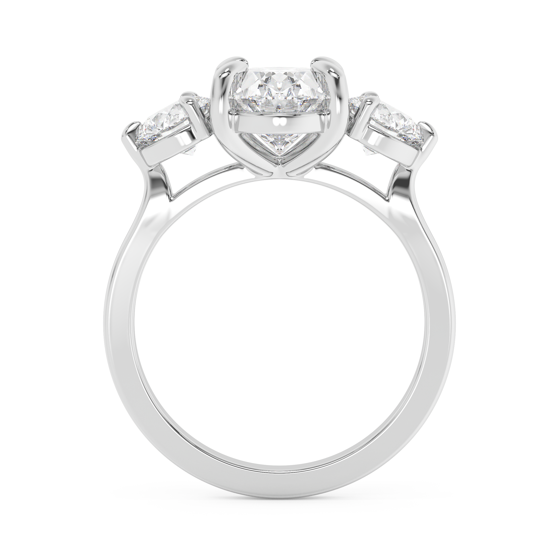 Emerald Solitaire Lab Grown Diamond Engagement Ring