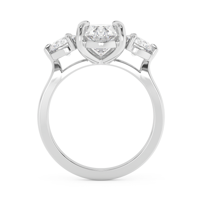 Emerald Solitaire Lab Grown Diamond Engagement Ring