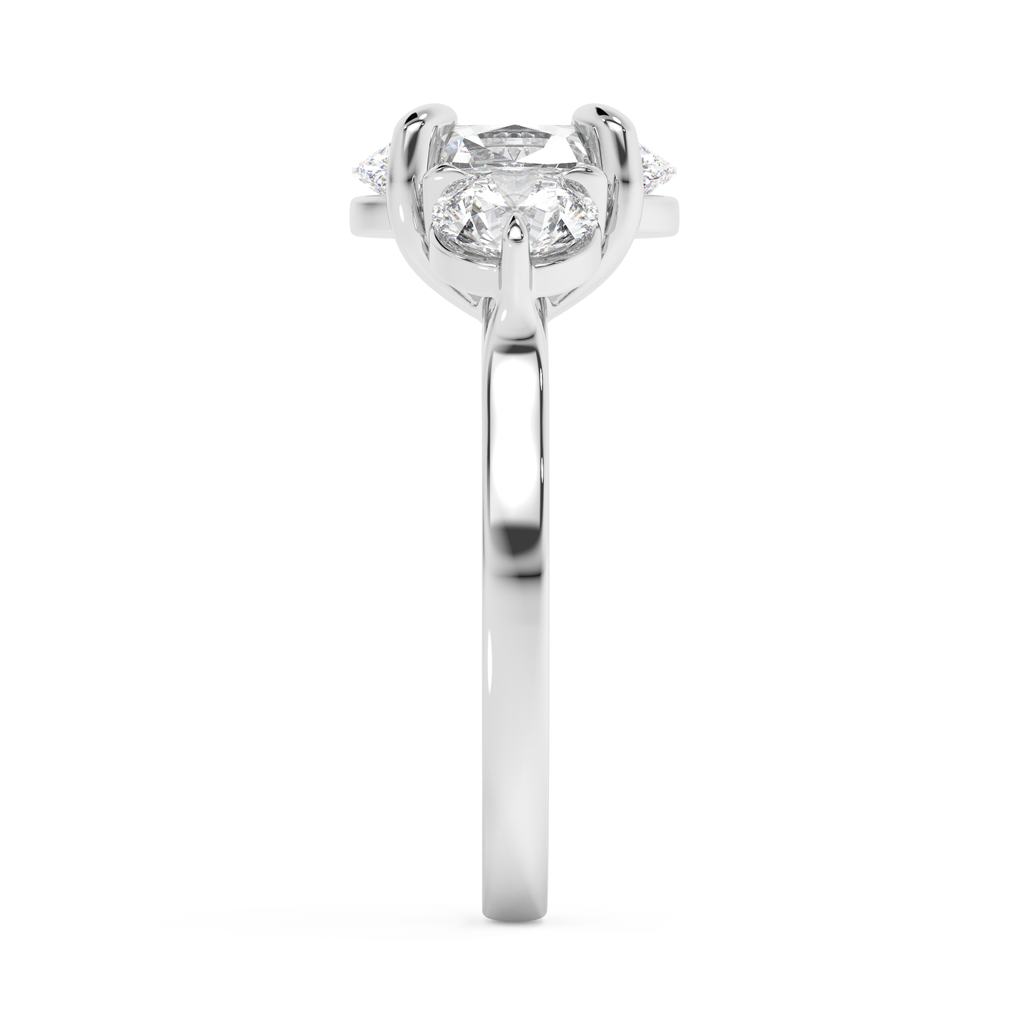 Emerald Solitaire Lab Grown Diamond Engagement Ring