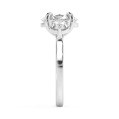 Emerald Solitaire Lab Grown Diamond Engagement Ring
