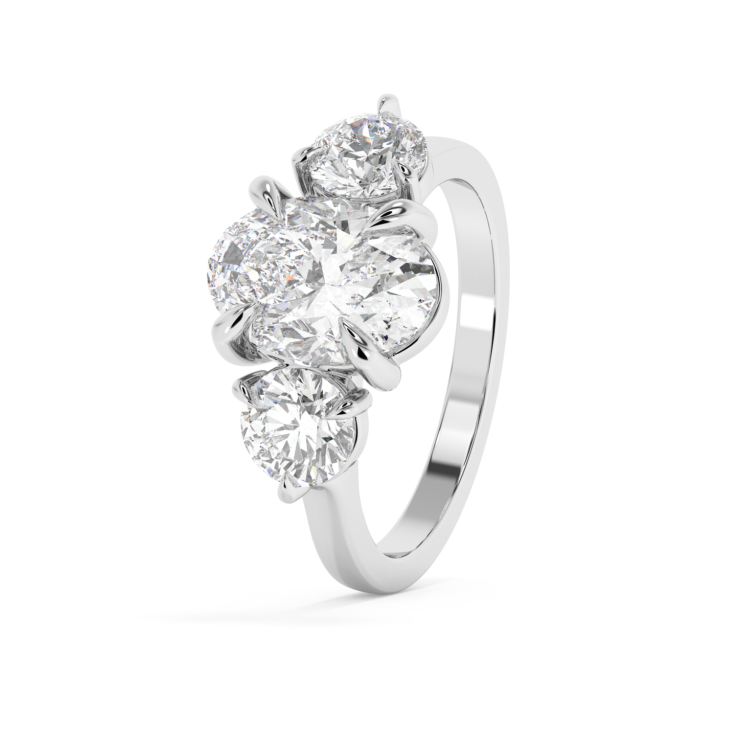 Emerald Solitaire Lab Grown Diamond Engagement Ring