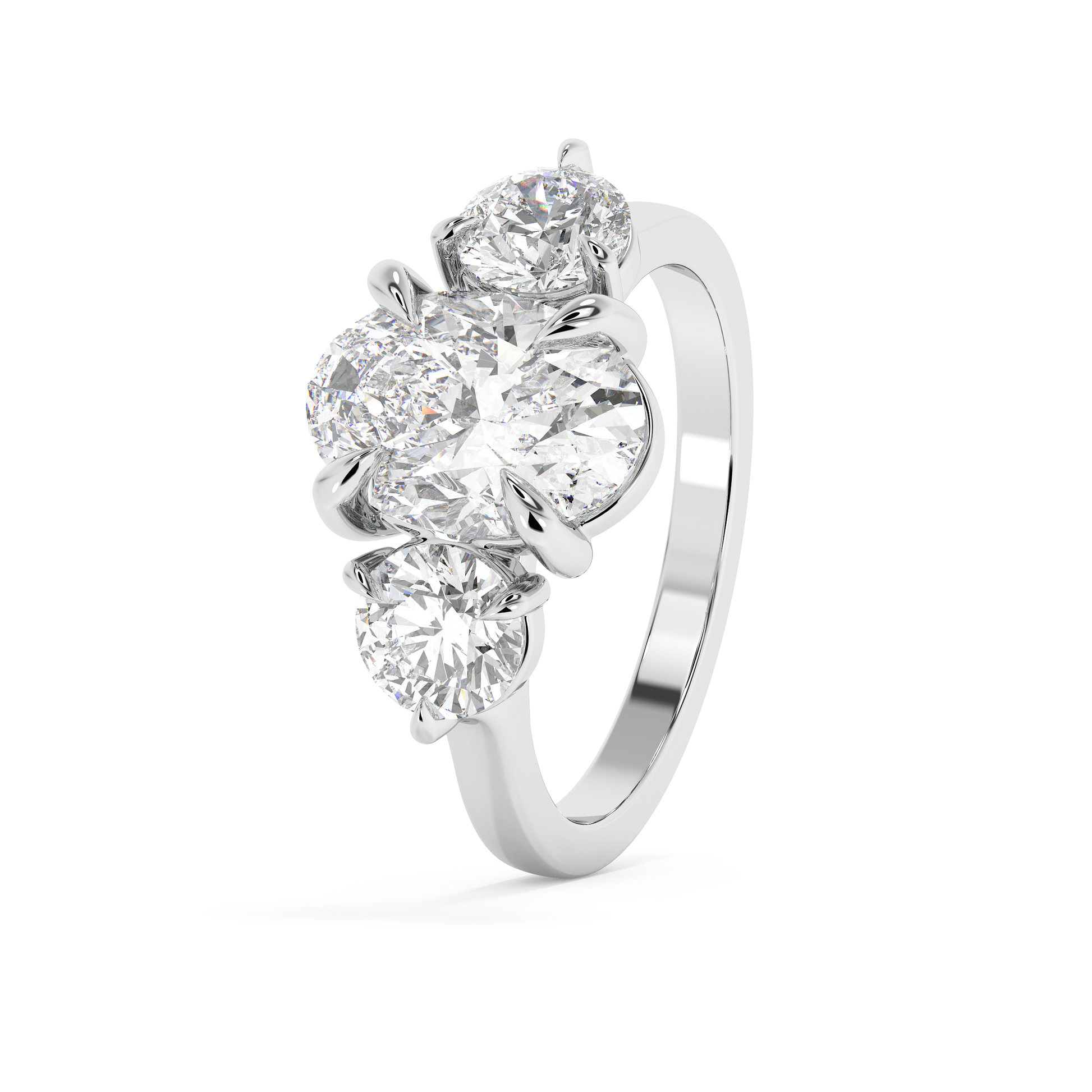 Emerald Solitaire Lab Grown Diamond Engagement Ring