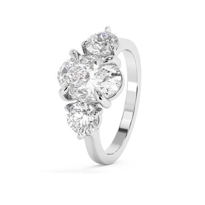 Emerald Solitaire Lab Grown Diamond Engagement Ring