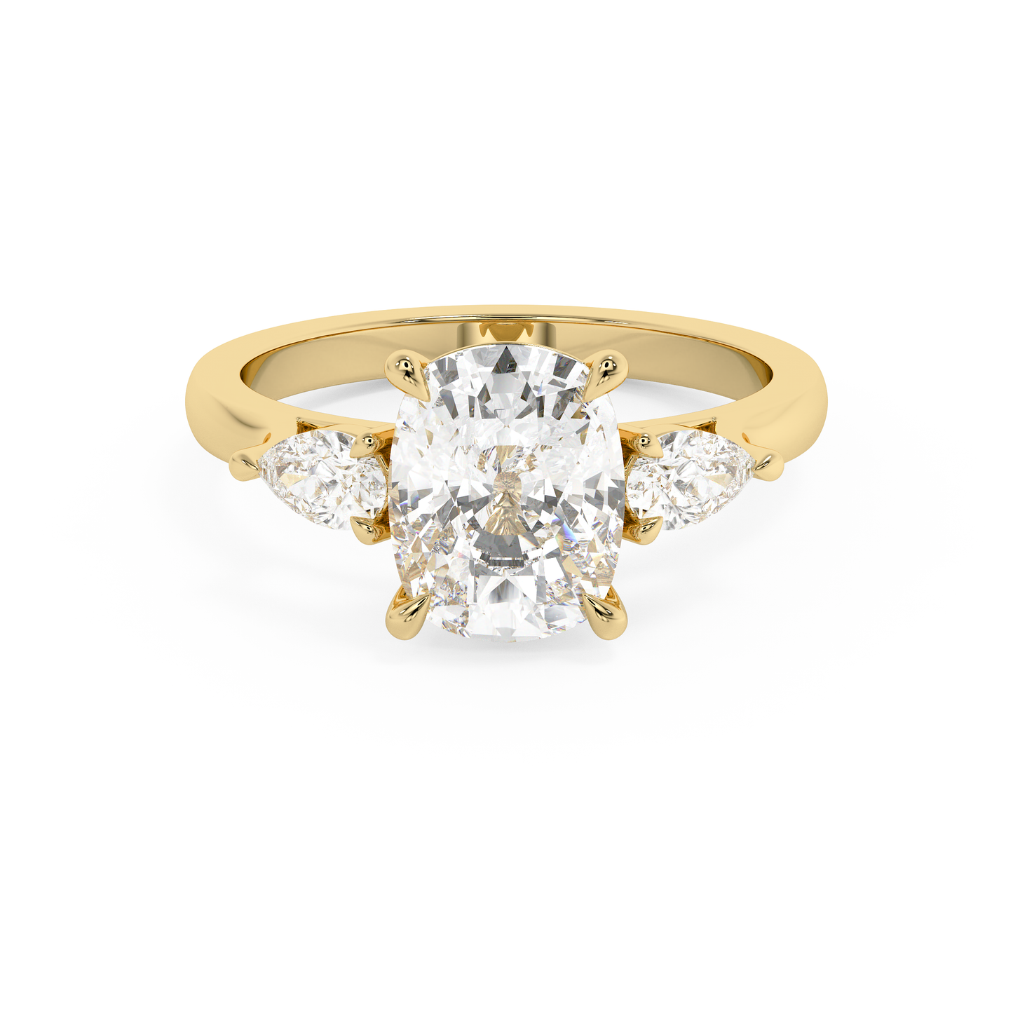 Emerald Solitaire Lab Grown Diamond Engagement Ring