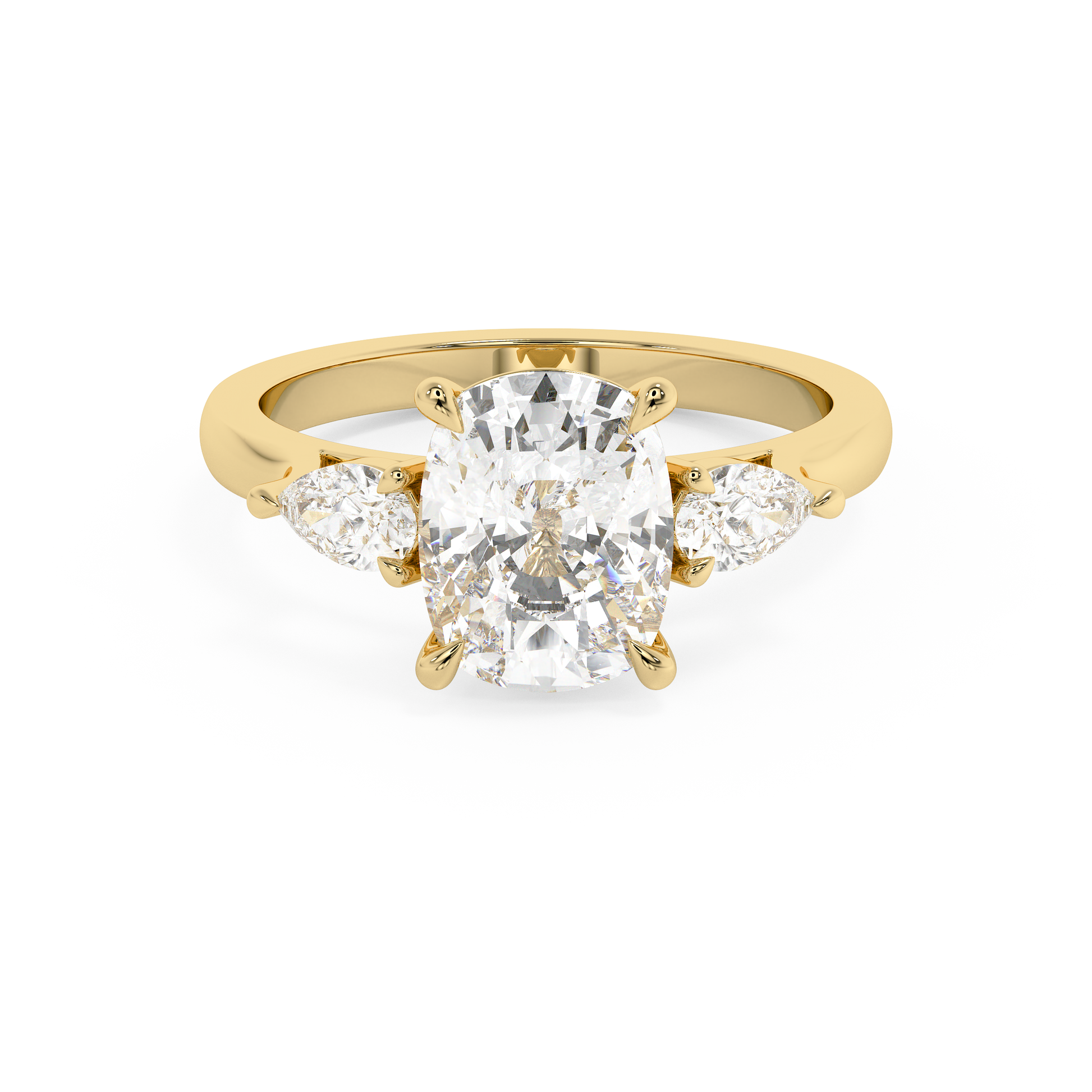Emerald Solitaire Lab Grown Diamond Engagement Ring