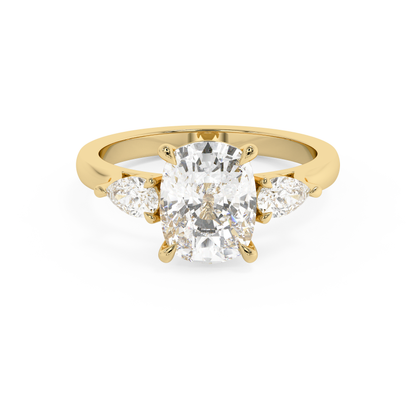 Emerald Solitaire Lab Grown Diamond Engagement Ring