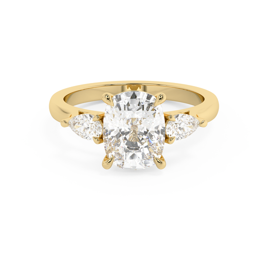 Emerald Solitaire Lab Grown Diamond Engagement Ring