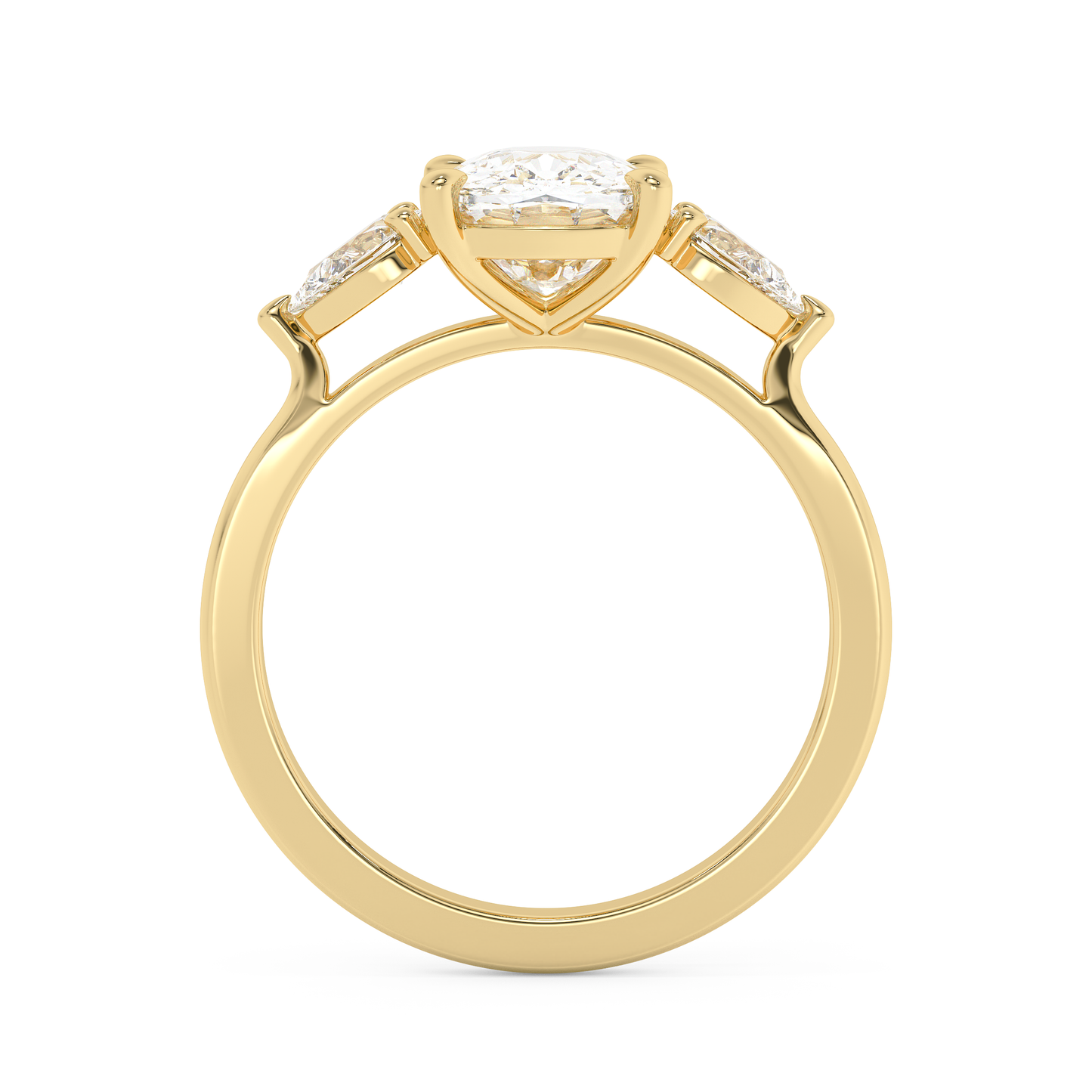 Emerald Solitaire Lab Grown Diamond Engagement Ring