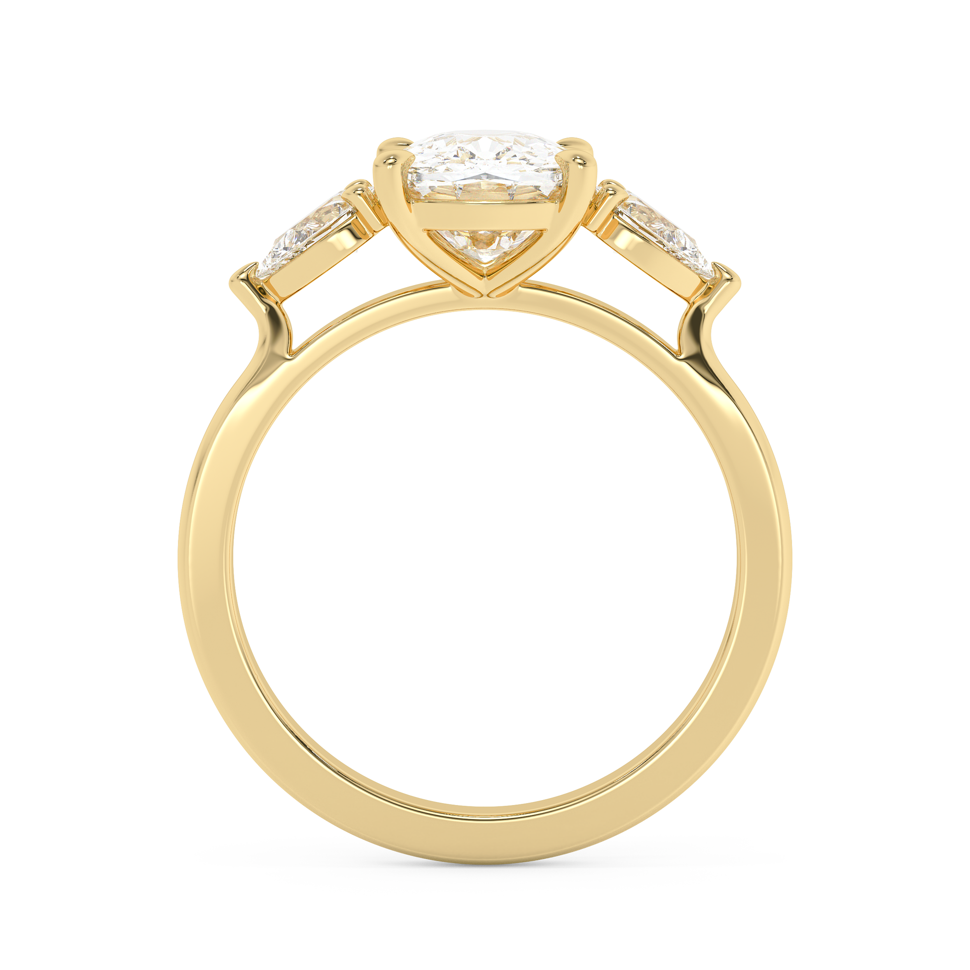 Emerald Solitaire Lab Grown Diamond Engagement Ring