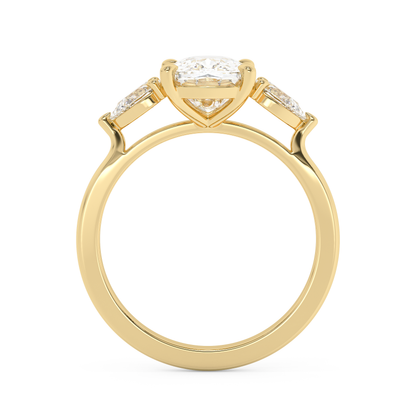 Emerald Solitaire Lab Grown Diamond Engagement Ring