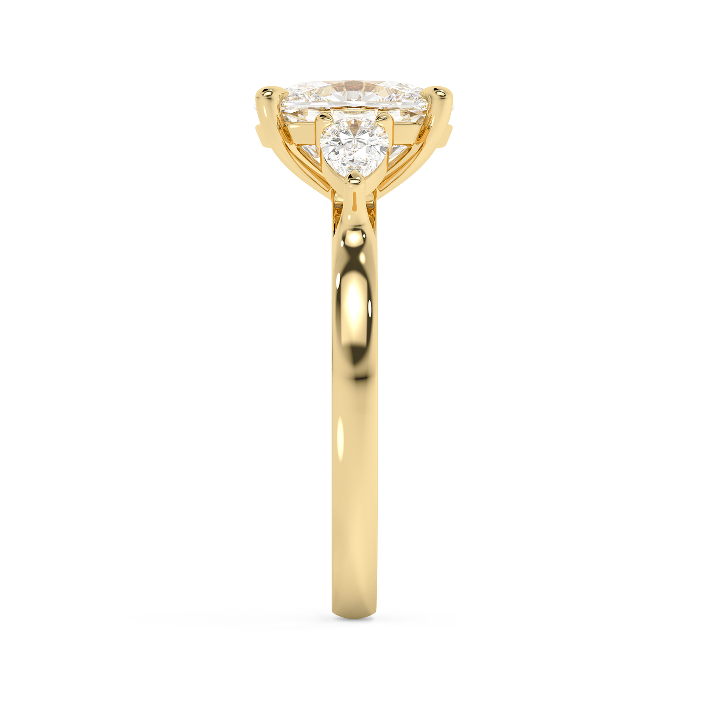 Emerald Solitaire Lab Grown Diamond Engagement Ring