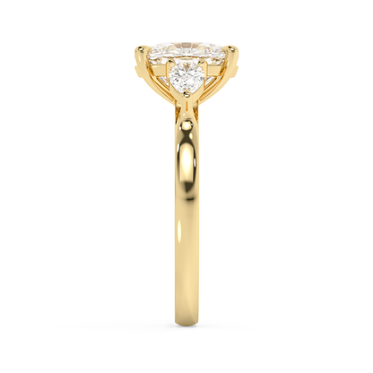 Emerald Solitaire Lab Grown Diamond Engagement Ring
