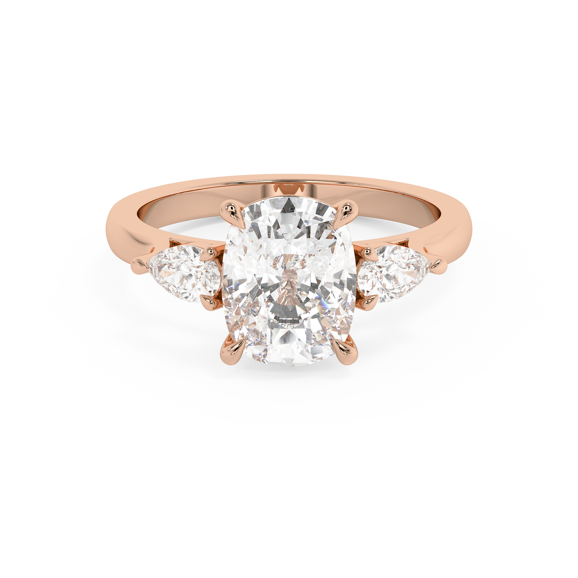 Emerald Solitaire Lab Grown Diamond Engagement Ring