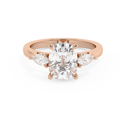 Emerald Solitaire Lab Grown Diamond Engagement Ring