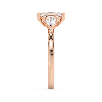 Emerald Solitaire Lab Grown Diamond Engagement Ring
