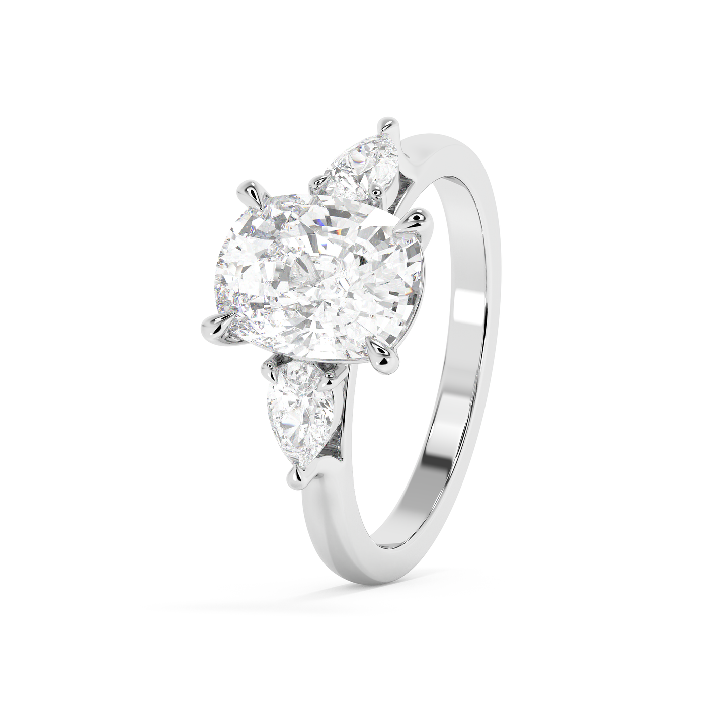Emerald Solitaire Lab Grown Diamond Engagement Ring
