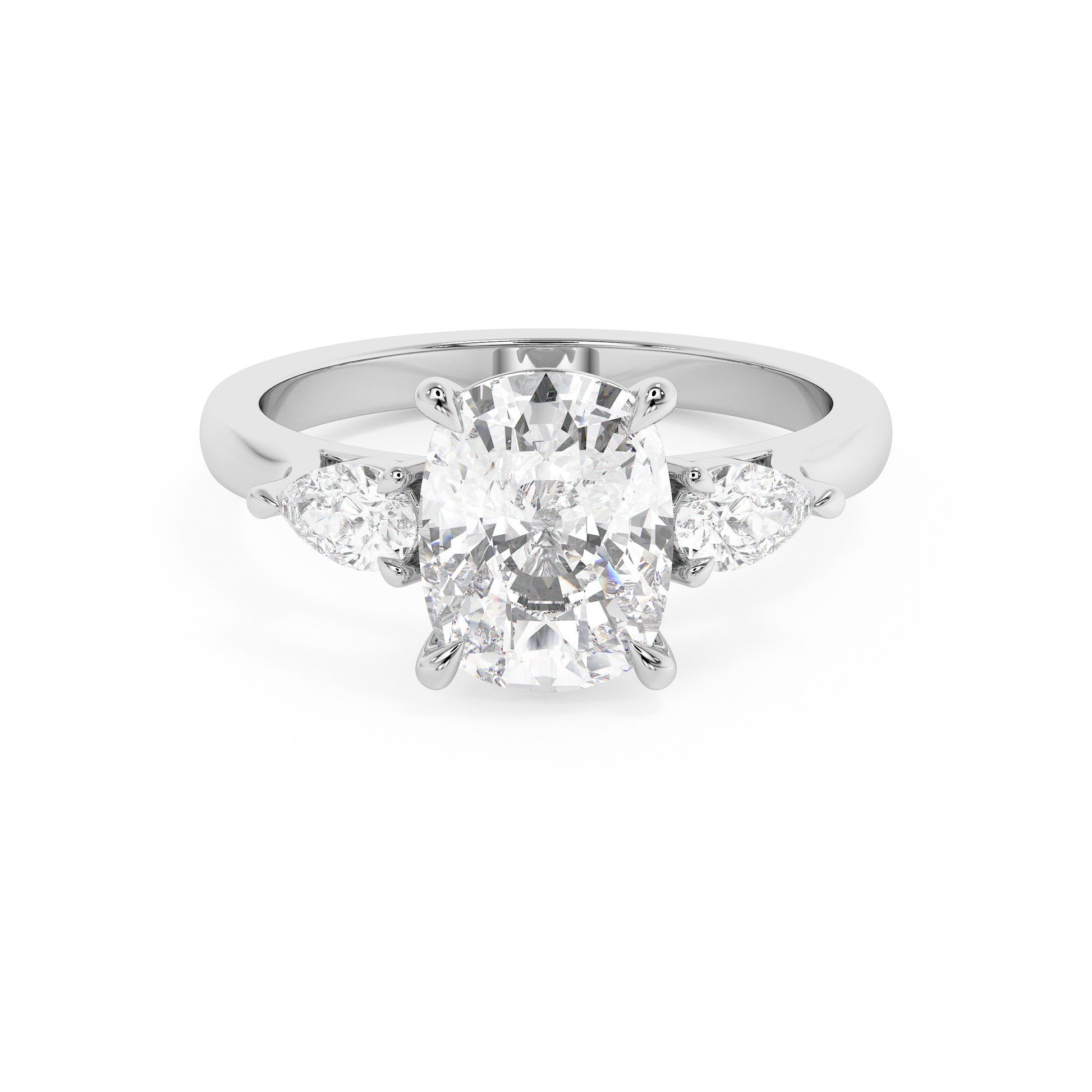 Emerald Solitaire Lab Grown Diamond Engagement Ring