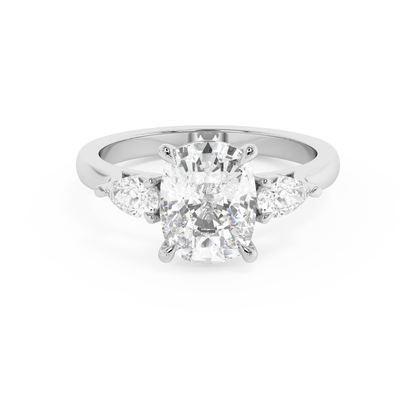 Emerald Solitaire Lab Grown Diamond Engagement Ring