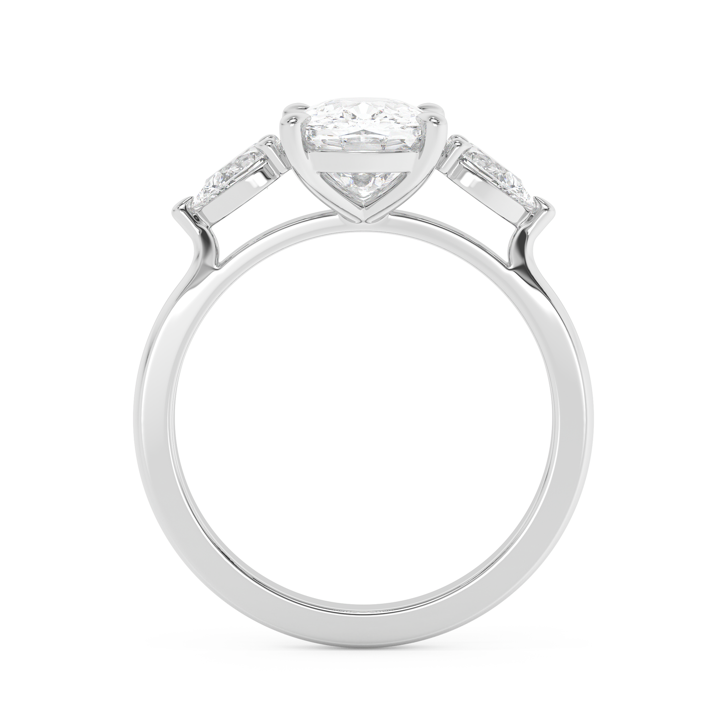 Emerald Solitaire Lab Grown Diamond Engagement Ring