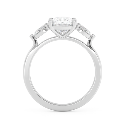 Emerald Solitaire Lab Grown Diamond Engagement Ring
