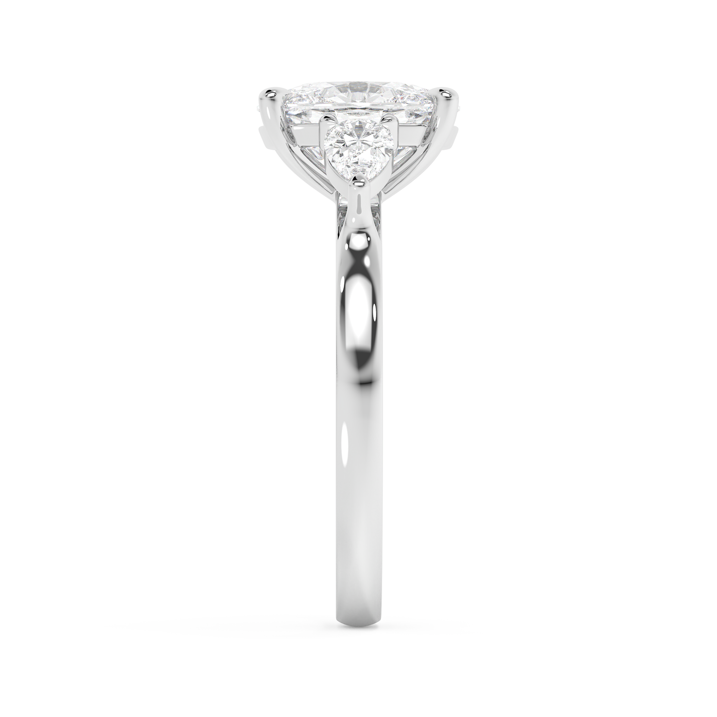 Emerald Solitaire Lab Grown Diamond Engagement Ring