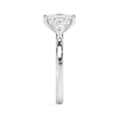 Emerald Solitaire Lab Grown Diamond Engagement Ring