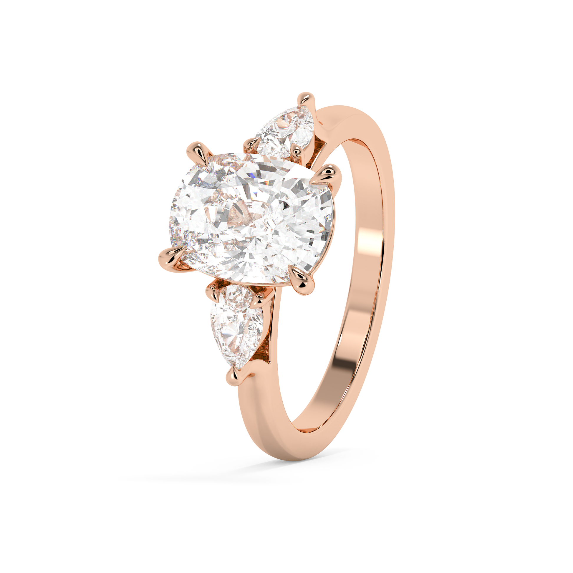 Emerald Solitaire Lab Grown Diamond Engagement Ring
