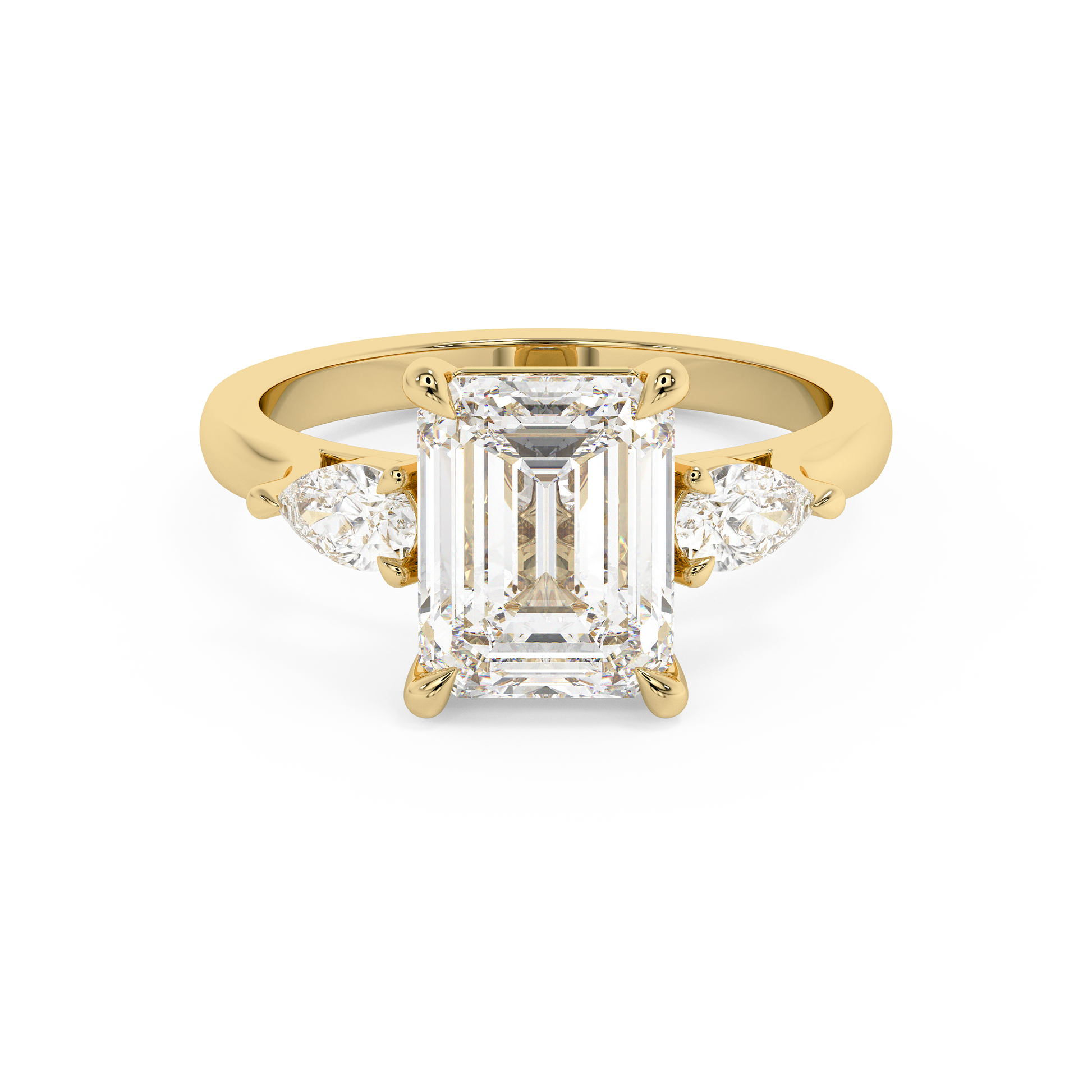 Emerald Solitaire Lab Grown Diamond Engagement Ring