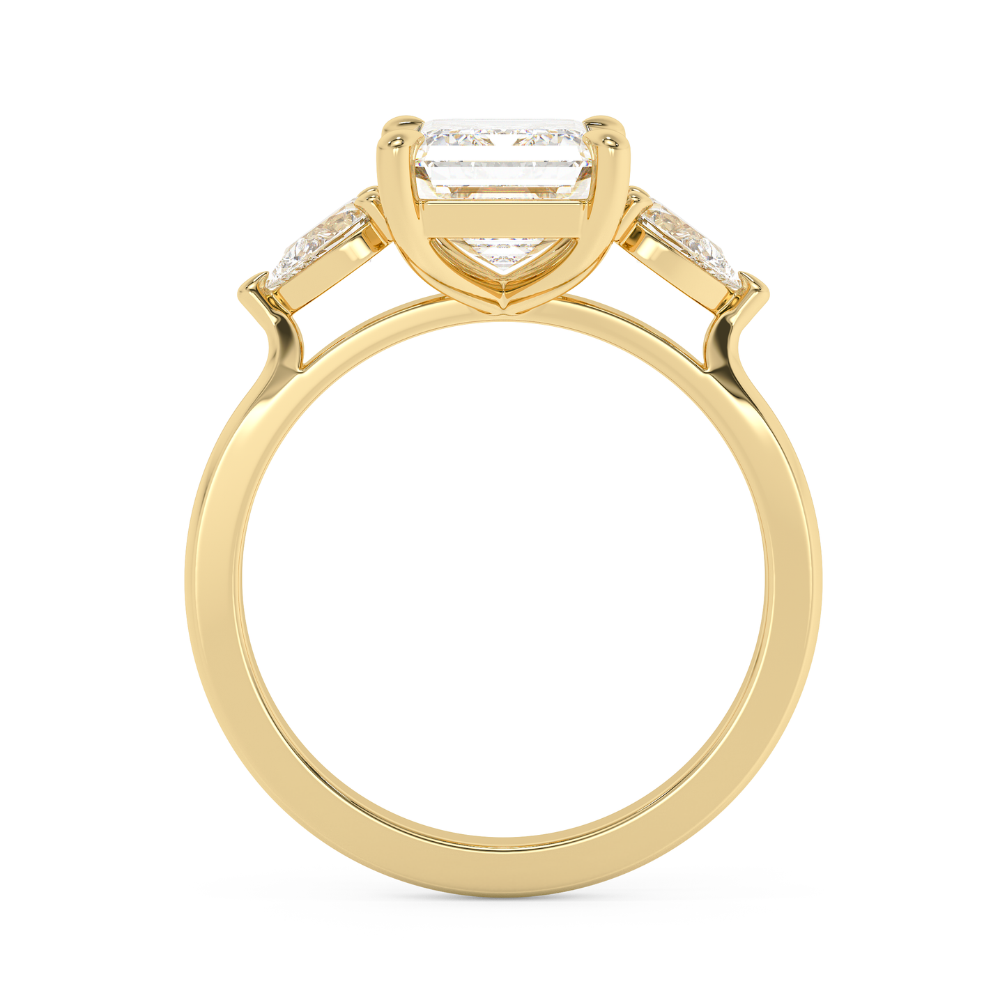 Emerald Solitaire Lab Grown Diamond Engagement Ring