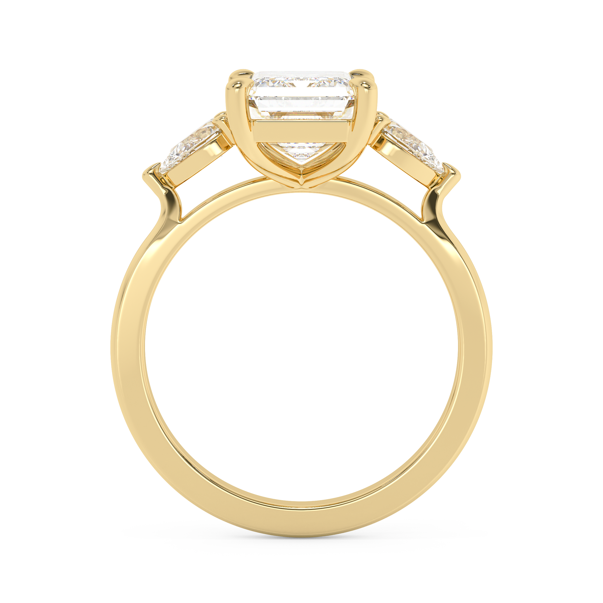 Emerald Solitaire Lab Grown Diamond Engagement Ring