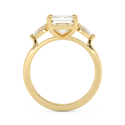 Emerald Solitaire Lab Grown Diamond Engagement Ring