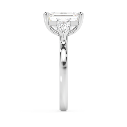 Emerald Solitaire Lab Grown Diamond Engagement Ring