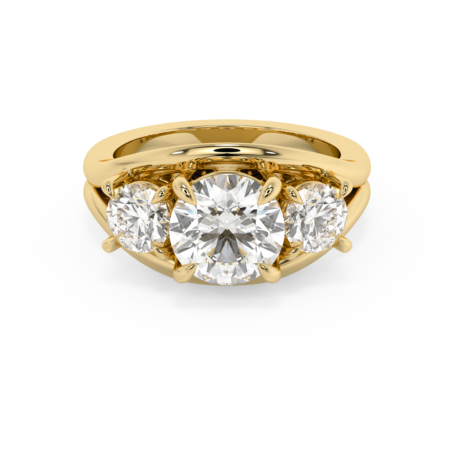 Emerald Solitaire Lab Grown Diamond Engagement Ring