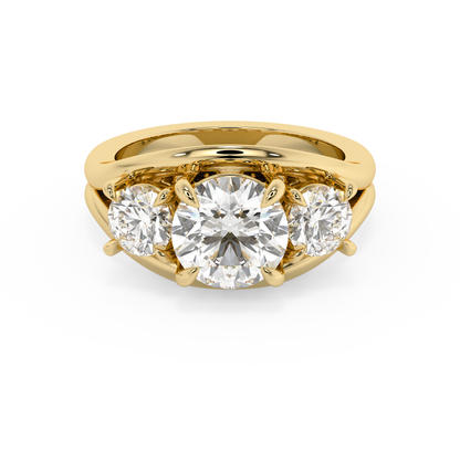 Emerald Solitaire Lab Grown Diamond Engagement Ring