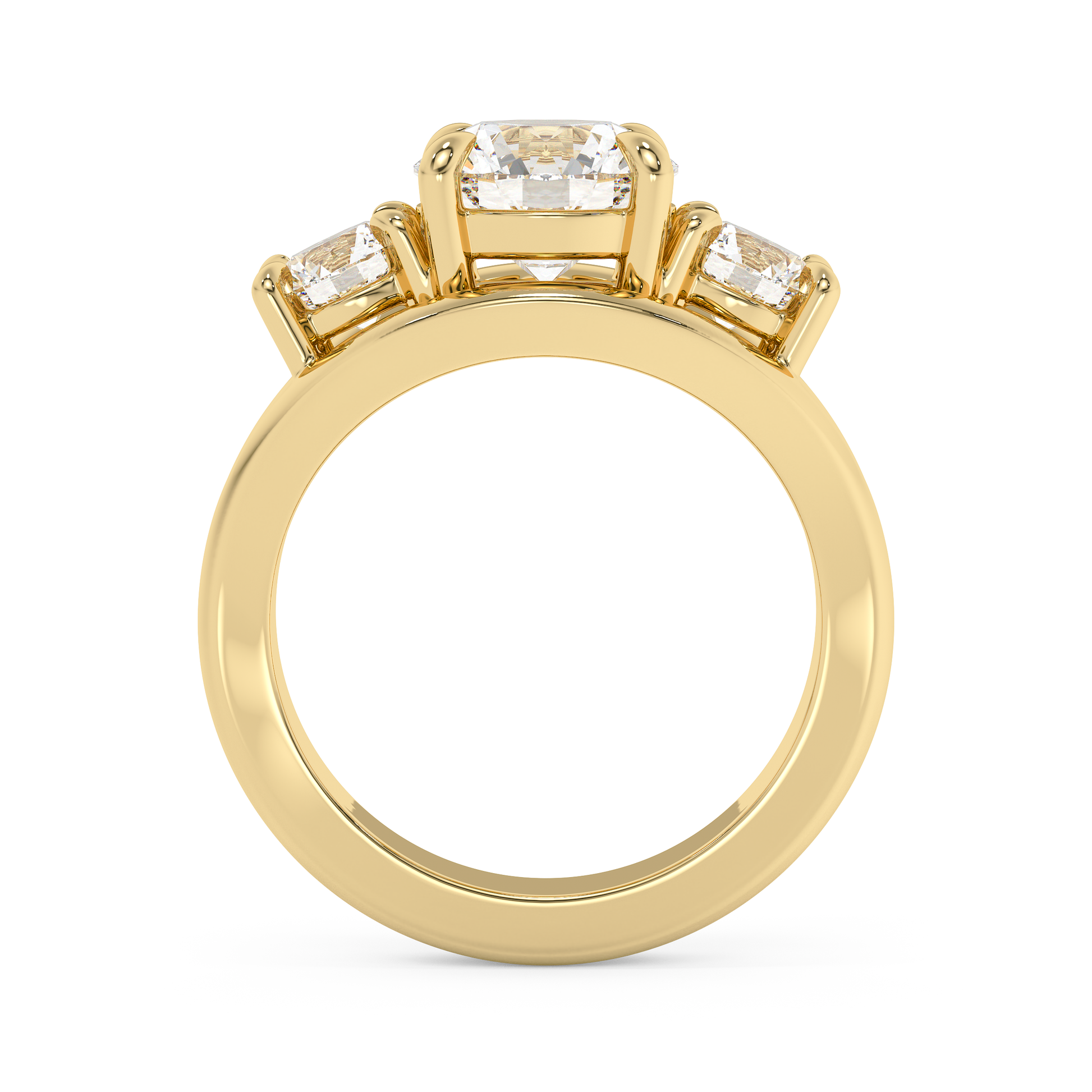 Emerald Solitaire Lab Grown Diamond Engagement Ring