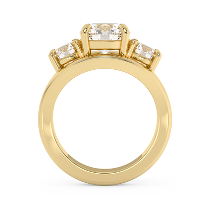 Emerald Solitaire Lab Grown Diamond Engagement Ring