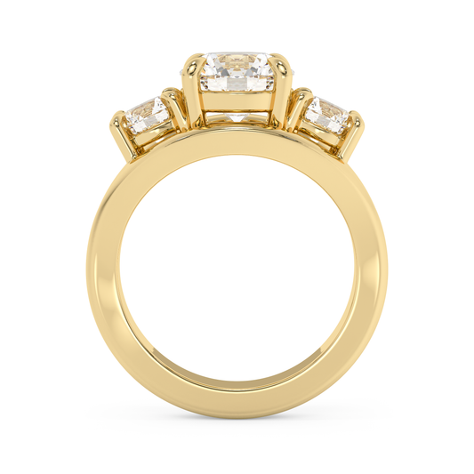 Emerald Solitaire Lab Grown Diamond Engagement Ring