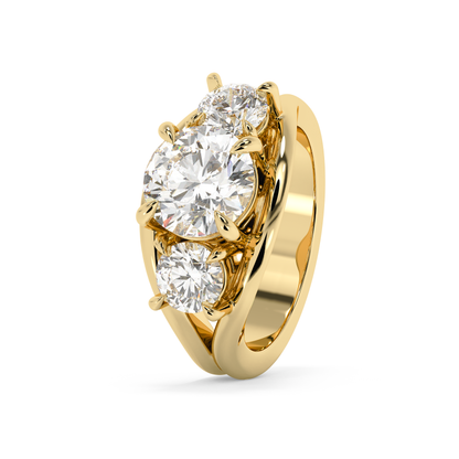 Emerald Solitaire Lab Grown Diamond Engagement Ring