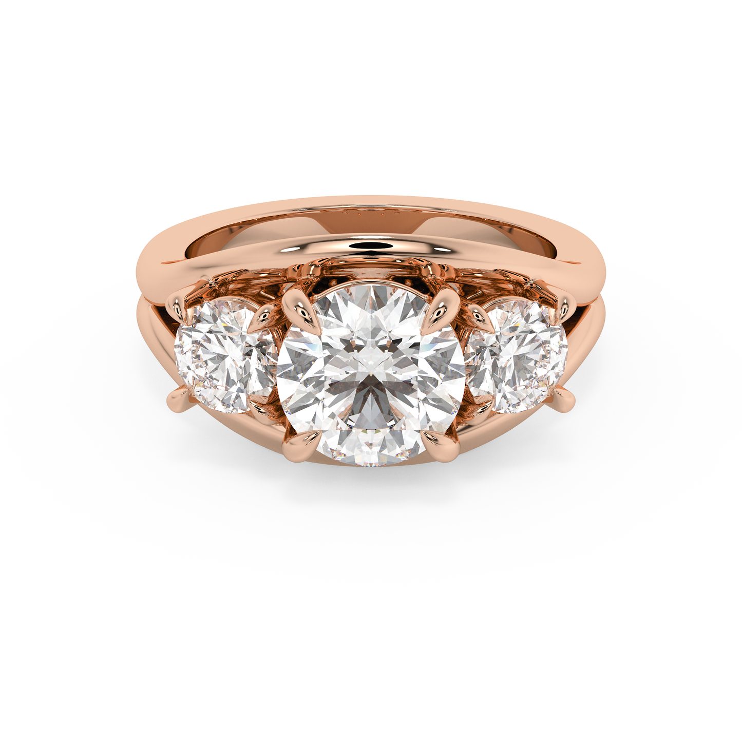 Emerald Solitaire Lab Grown Diamond Engagement Ring