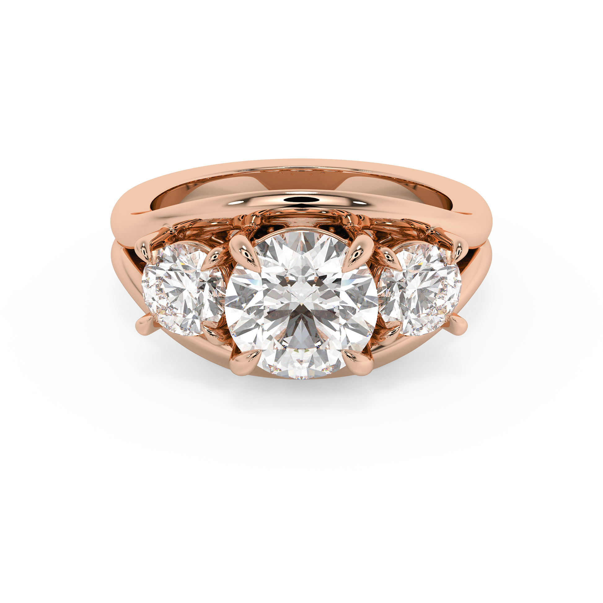 Emerald Solitaire Lab Grown Diamond Engagement Ring