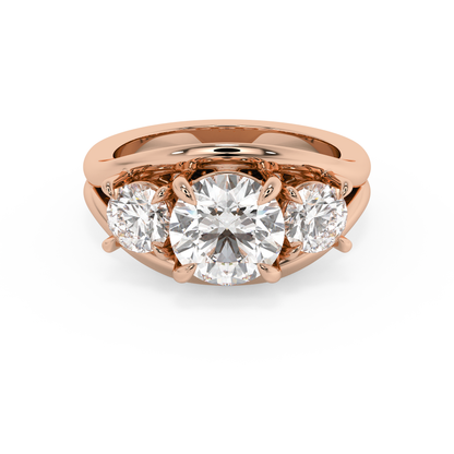 Emerald Solitaire Lab Grown Diamond Engagement Ring